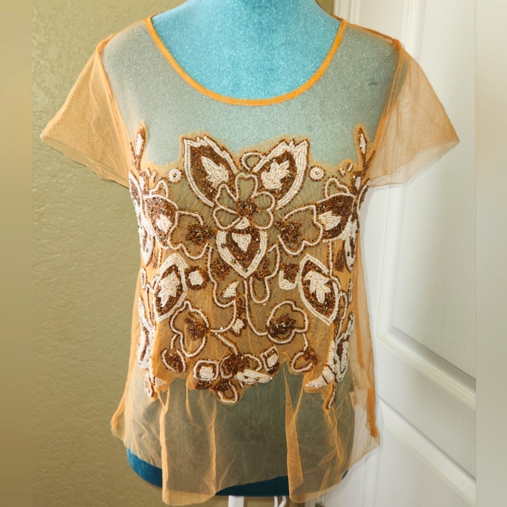 Sheer sequin blouse